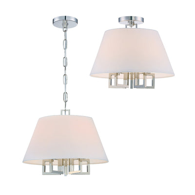 Libby Langdon Westwood 5 Light Polished Nickel Semi Flush Mount Semi Flush Crystorama