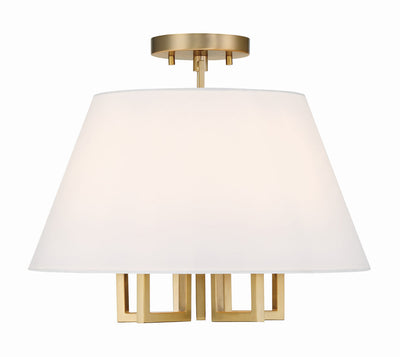 Libby Langdon Westwood 5 Light Vibrant Gold Semi Flush Mount Semi Flush Crystorama