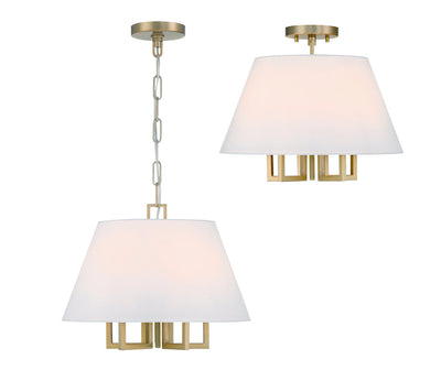 Libby Langdon Westwood 5 Light Vibrant Gold Semi Flush Mount Semi Flush Crystorama