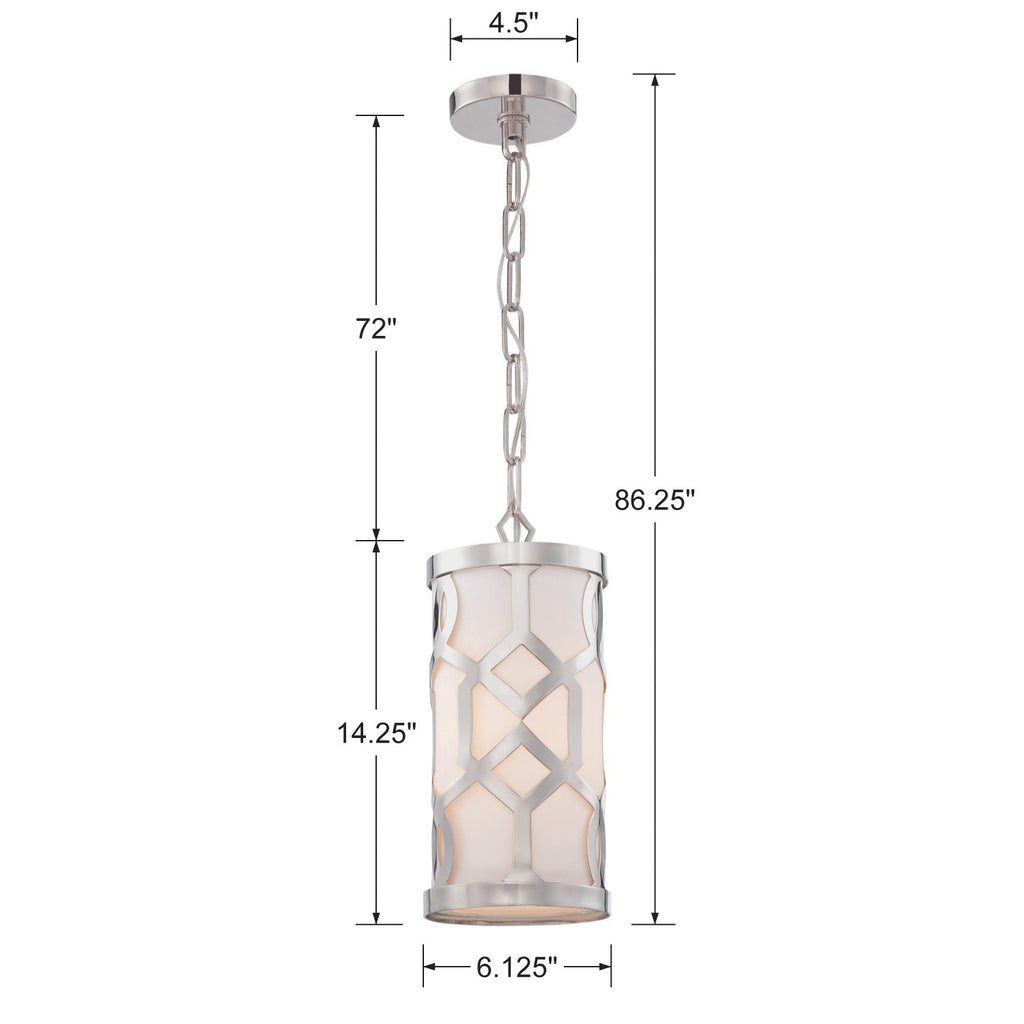 Libby Langdon Jennings 1 Light Polished Nickel Mini Pendant Pendant Crystorama