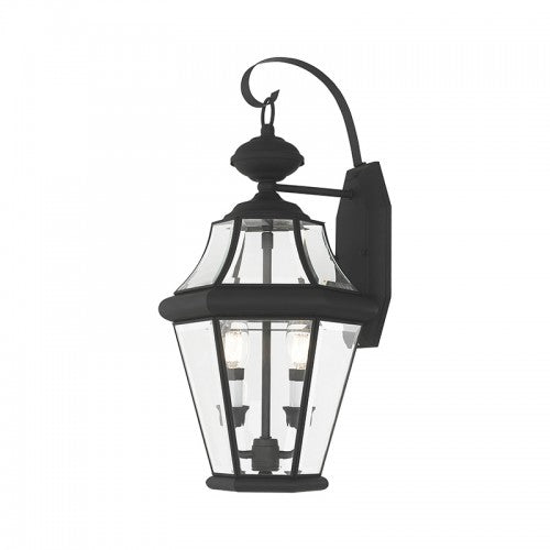 2 Light Black Outdoor Wall Lantern Exterior Livex