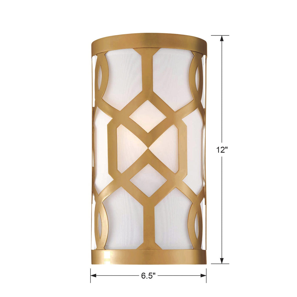 Libby Langdon Jennings 1 Light Aged Brass Sconce Wall Sconce Crystorama
