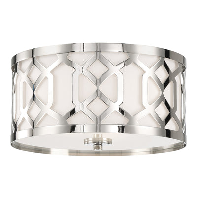 Libby Langdon Jennings 3 Light Polished Nickel Flush Mount Semi Flush Crystorama