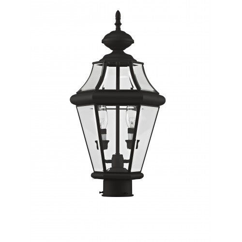 2 Light Black Outdoor Post Top Lantern Post Livex