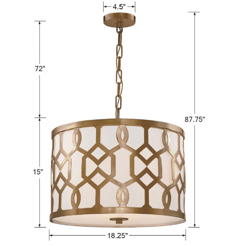 Libby Langdon Jennings 3 Light Aged Brass Chandelier Chandelier Crystorama