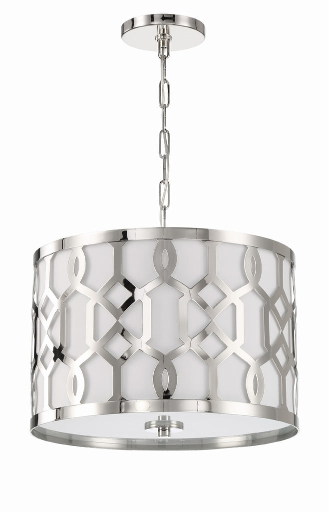 Libby Langdon Jennings 3 Light Polished Nickel Chandelier Chandelier Crystorama