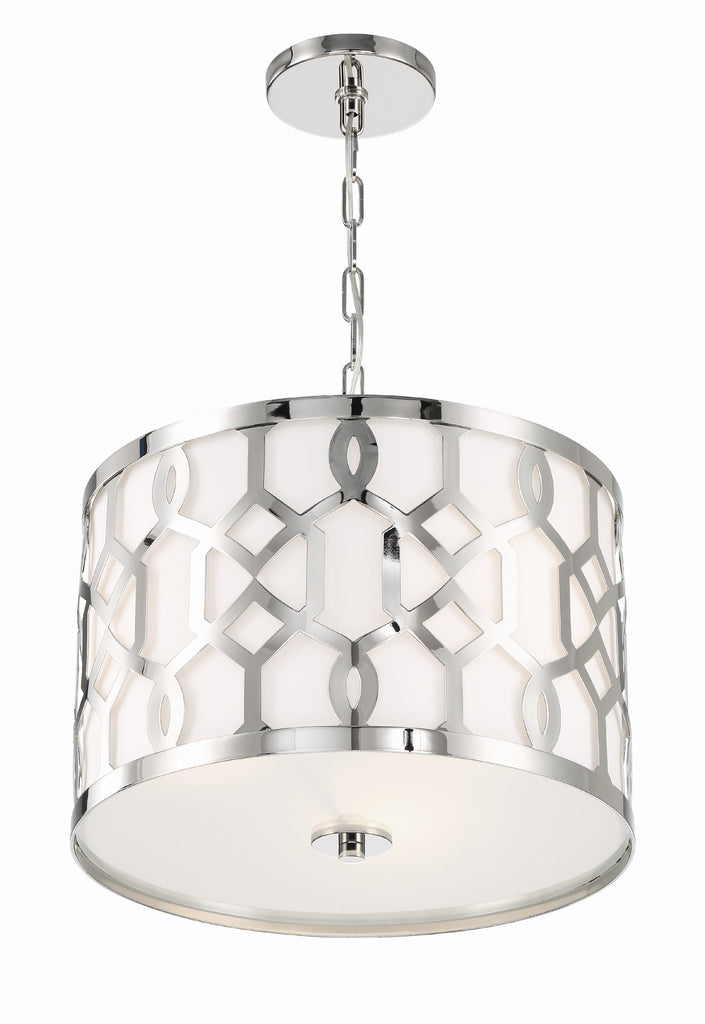Libby Langdon Jennings 3 Light Polished Nickel Chandelier Chandelier Crystorama