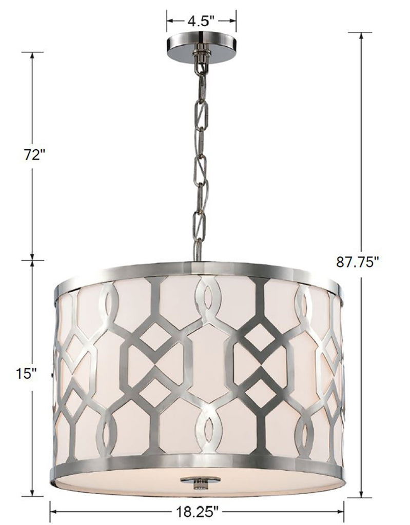 Libby Langdon Jennings 3 Light Polished Nickel Chandelier Chandelier Crystorama