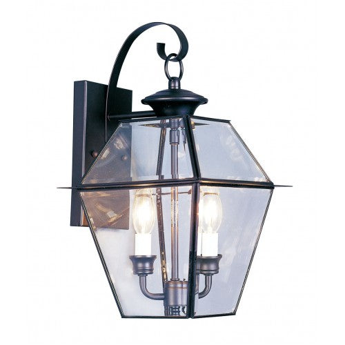 2 Light Black Outdoor Wall Lantern Exterior Livex
