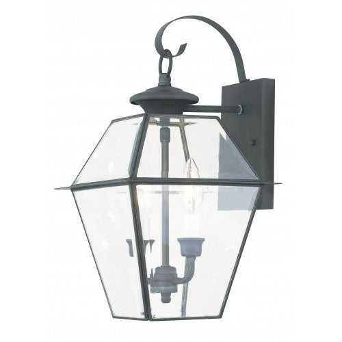 2 Light Charcoal Outdoor Wall Lantern Exterior Livex