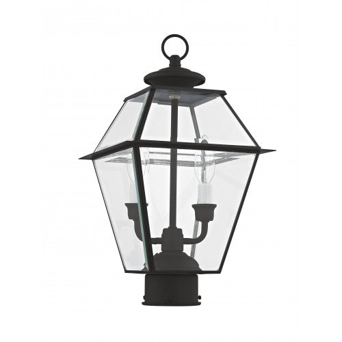 2 Light Black Outdoor Post Top Lantern Post Livex