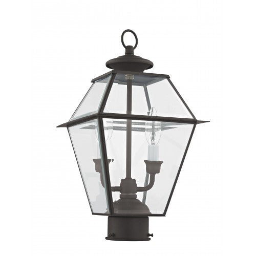 2 Light Bronze Outdoor Post Top Lantern Post Livex