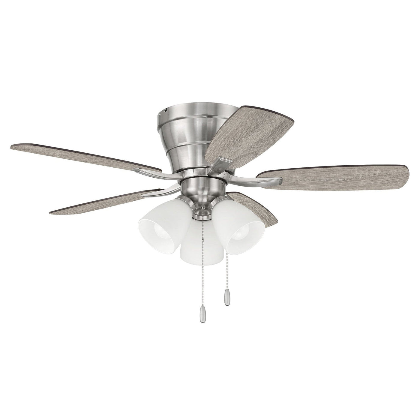 42" Wheeler 3-Light in Brushed Polished Nickel w/ Driftwood/Walnut Blades Ceiling Fan CRAFTMADE