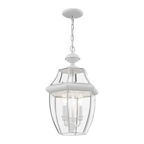 3 Light White Outdoor Lantern Exterior Livex
