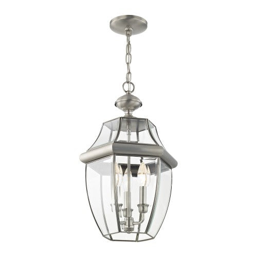 3 Light Brushed Nickel Outdoor Lantern Exterior Livex