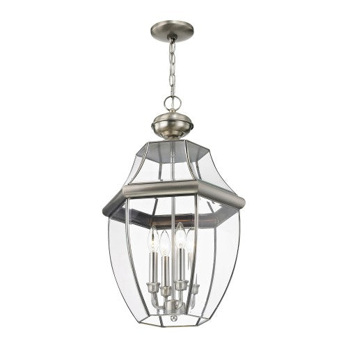 4 Light Brushed Nickel Outdoor Lantern Exterior Livex