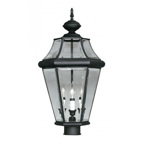 3 Light Black Outdoor Post Top Lantern Post Livex