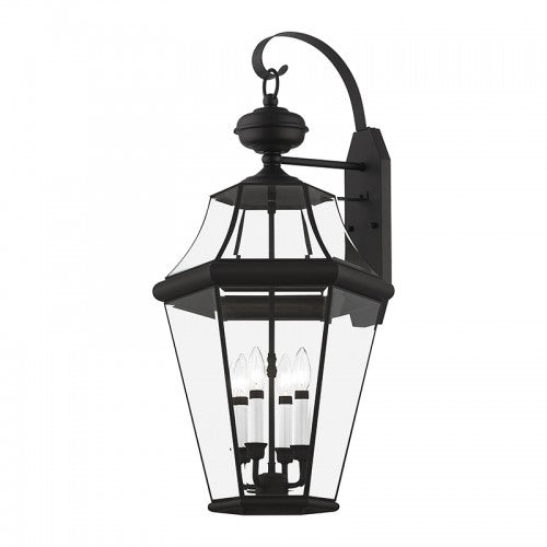 4 Light Black Outdoor Wall Lantern Exterior Livex