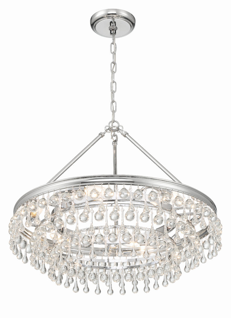 Calypso 6 Light Polished Chrome Chandelier Chandelier Crystorama