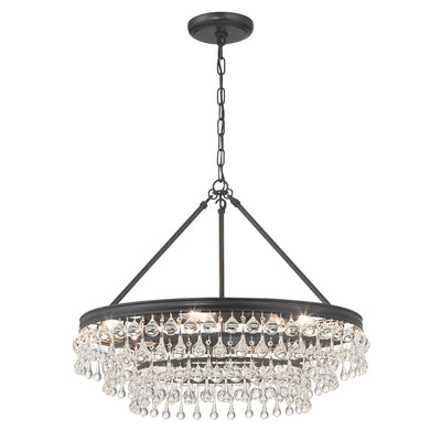 Calypso 6 Light Matte Black Chandelier Chandelier Crystorama