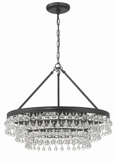 Calypso 6 Light Matte Black Chandelier Chandelier Crystorama