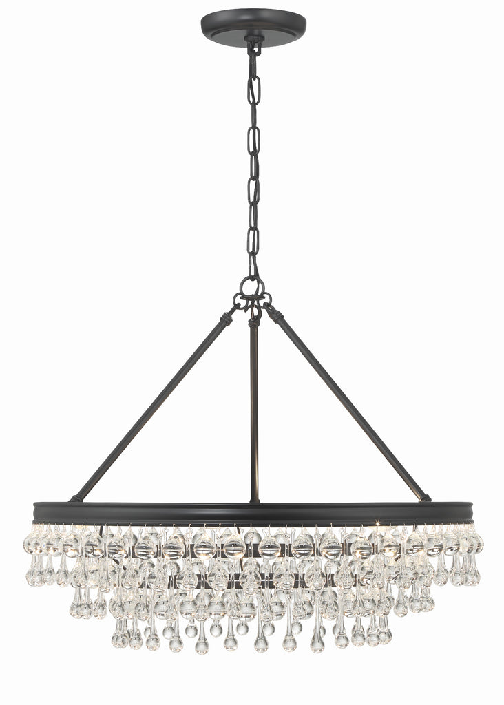 Calypso 6 Light Matte Black Chandelier Chandelier Crystorama