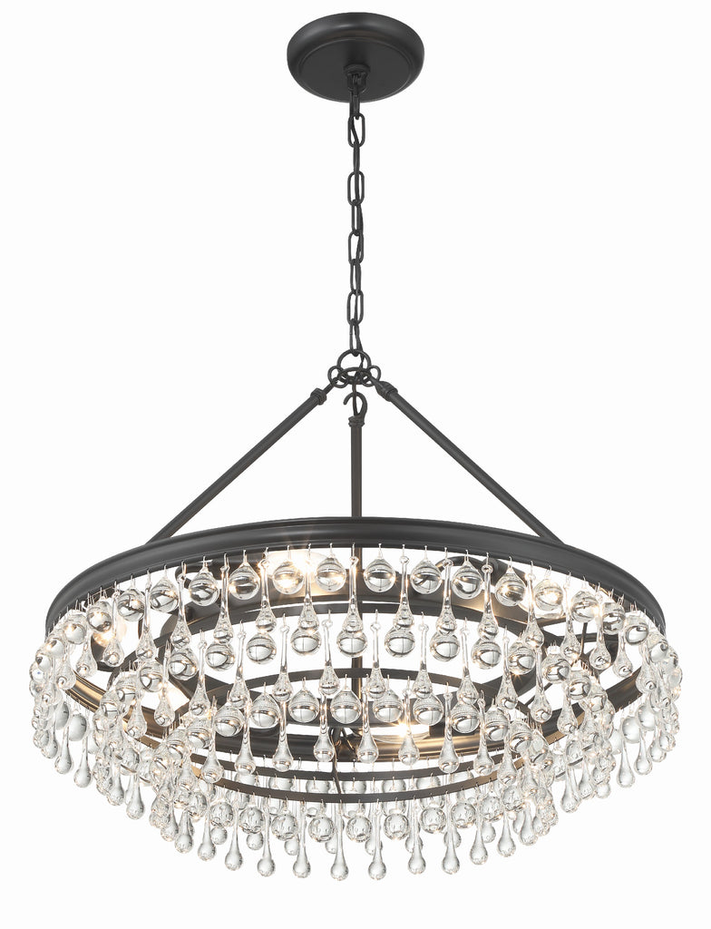 Calypso 6 Light Matte Black Chandelier Chandelier Crystorama