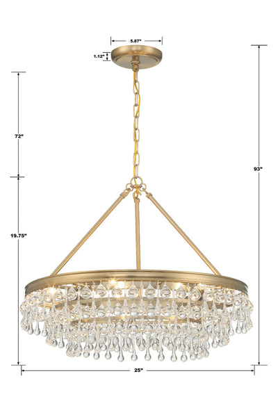 Calypso 6 Light Vibrant Gold Chandelier Chandelier Crystorama