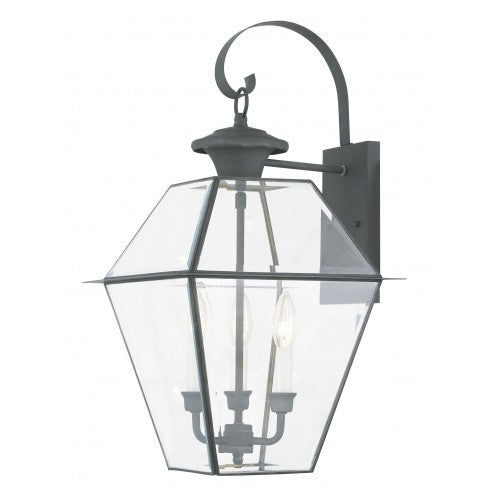 3 Light Charcoal Outdoor Wall Lantern Exterior Livex