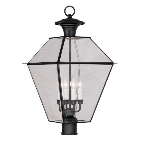 4 Light Black Outdoor Post Top Lantern Post Livex