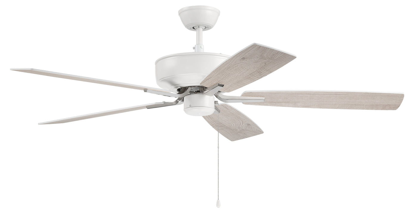 52" Pro Plus in White/Polished Nickel w/ White/Washed Oak Blades Ceiling Fan CRAFTMADE