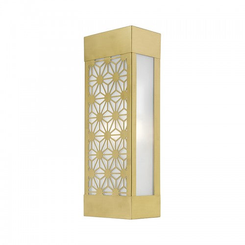 2 Light Satin Gold Outdoor ADA Sconce Exterior Livex