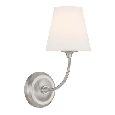 Libby Langdon Sylvan 1 Light Brushed Nickel Sconce Wall Sconce Crystorama