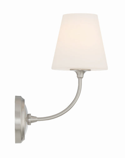 Libby Langdon Sylvan 1 Light Brushed Nickel Sconce Wall Sconce Crystorama