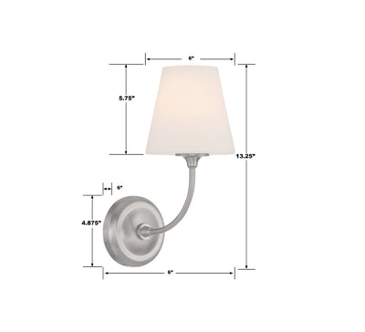 Libby Langdon Sylvan 1 Light Brushed Nickel Sconce Wall Sconce Crystorama