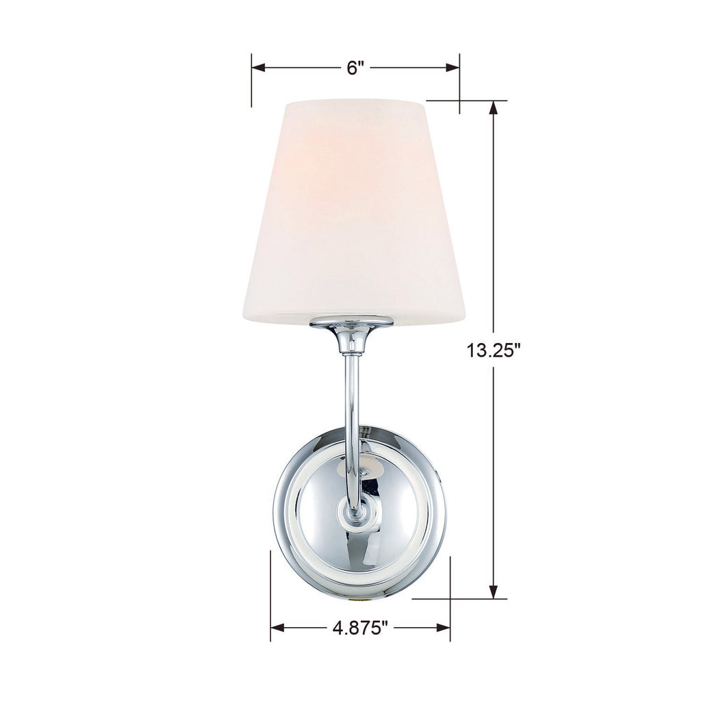 Libby Langdon Sylvan 1 Light Polished Chrome Sconce Wall Sconce Crystorama