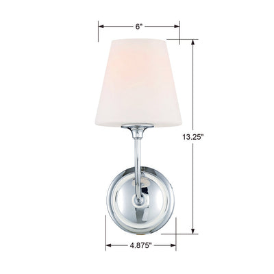 Libby Langdon Sylvan 1 Light Polished Chrome Sconce Wall Sconce Crystorama