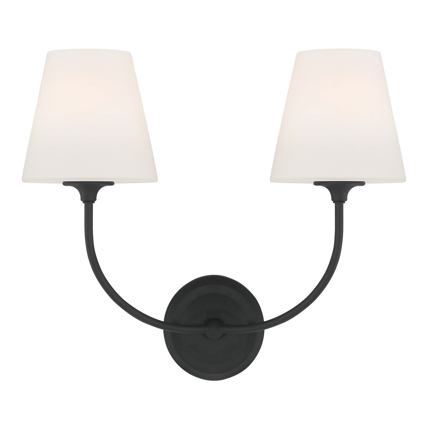 Libby Langdon Sylvan 2 Light Black Forged Sconce Wall Sconce Crystorama