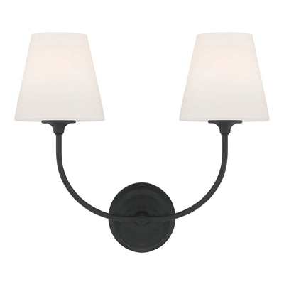 Libby Langdon Sylvan 2 Light Black Forged Sconce Wall Sconce Crystorama