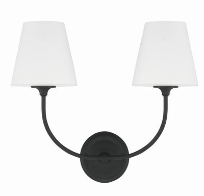 Libby Langdon Sylvan 2 Light Black Forged Sconce Wall Sconce Crystorama