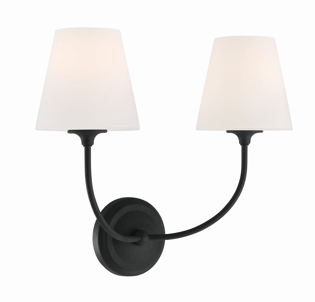 Libby Langdon Sylvan 2 Light Black Forged Sconce Wall Sconce Crystorama