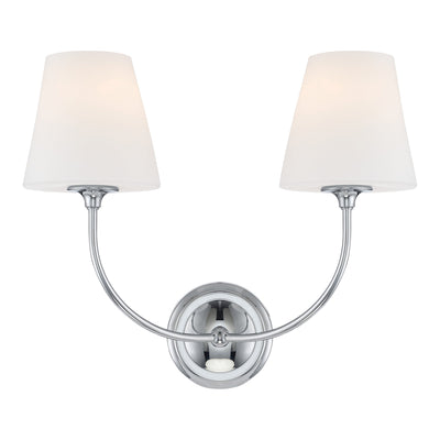 Libby Langdon Sylvan 2 Light Polished Chrome Sconce Wall Sconce Crystorama