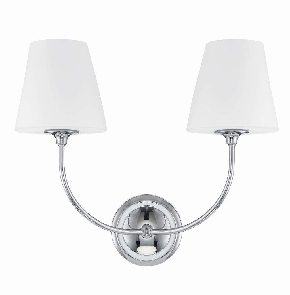 Libby Langdon Sylvan 2 Light Polished Chrome Sconce Wall Sconce Crystorama
