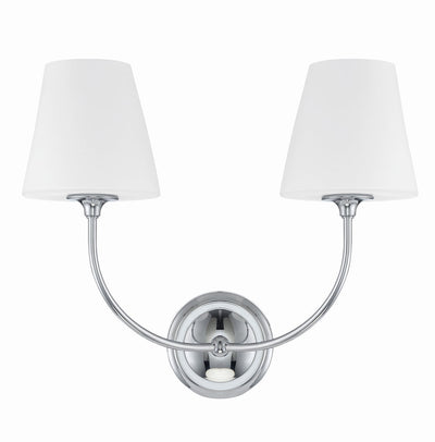 Libby Langdon Sylvan 2 Light Polished Chrome Sconce Wall Sconce Crystorama