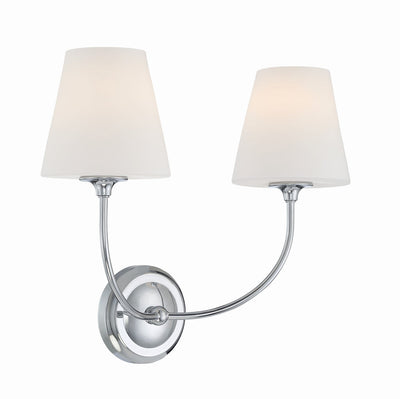 Libby Langdon Sylvan 2 Light Polished Chrome Sconce Wall Sconce Crystorama