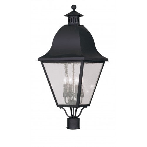 4 Light Black Outdoor Post Top Lantern Exterior Livex