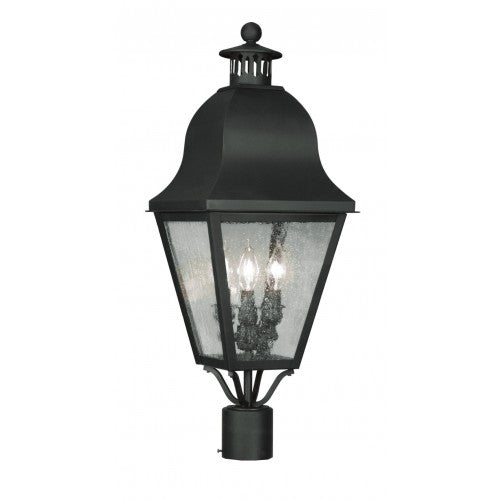 3 Light Black Outdoor Post Top Lantern Post Livex