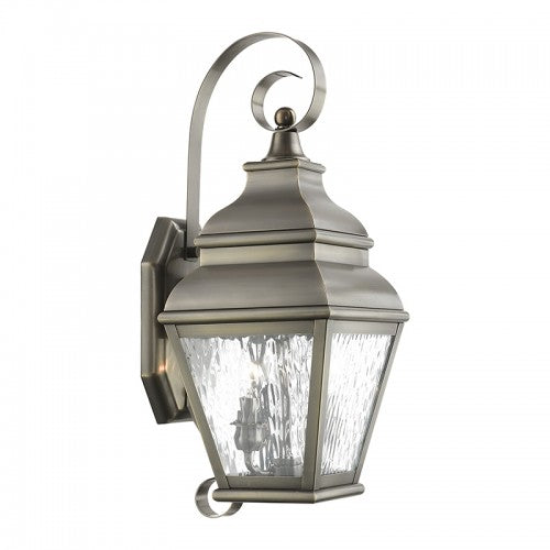 2 Light Vintage Pewter Outdoor Wall Lantern Exterior Livex