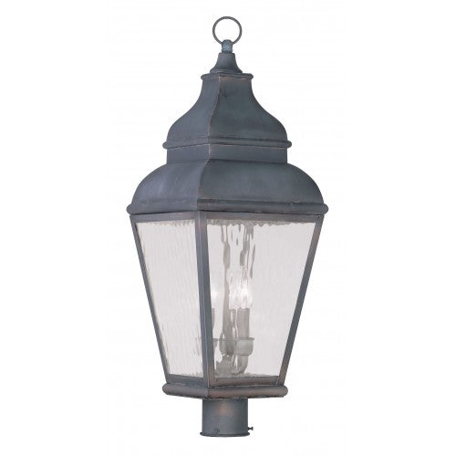 3 Light Charcoal Outdoor Post Top Lantern Post Livex