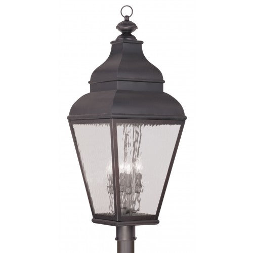 4 Light Charcoal Outdoor Post Top Lantern Post Livex